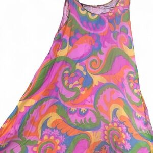 WOMENS TRUE‎ VINTAGE PSYCHADELIC DRESS SIZE LARGE